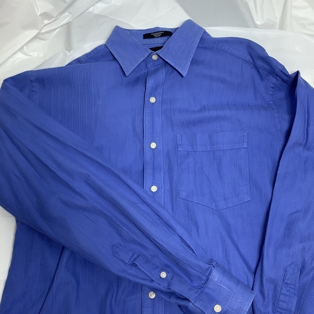 Men’s fumagalli blue button down long sleeve shirt size M 15-1/2 34-35